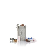 Cocoture Chokoladekugler, Konfektstykker & skum julemænd i gråt Gaverør m/sløjfe 250 g